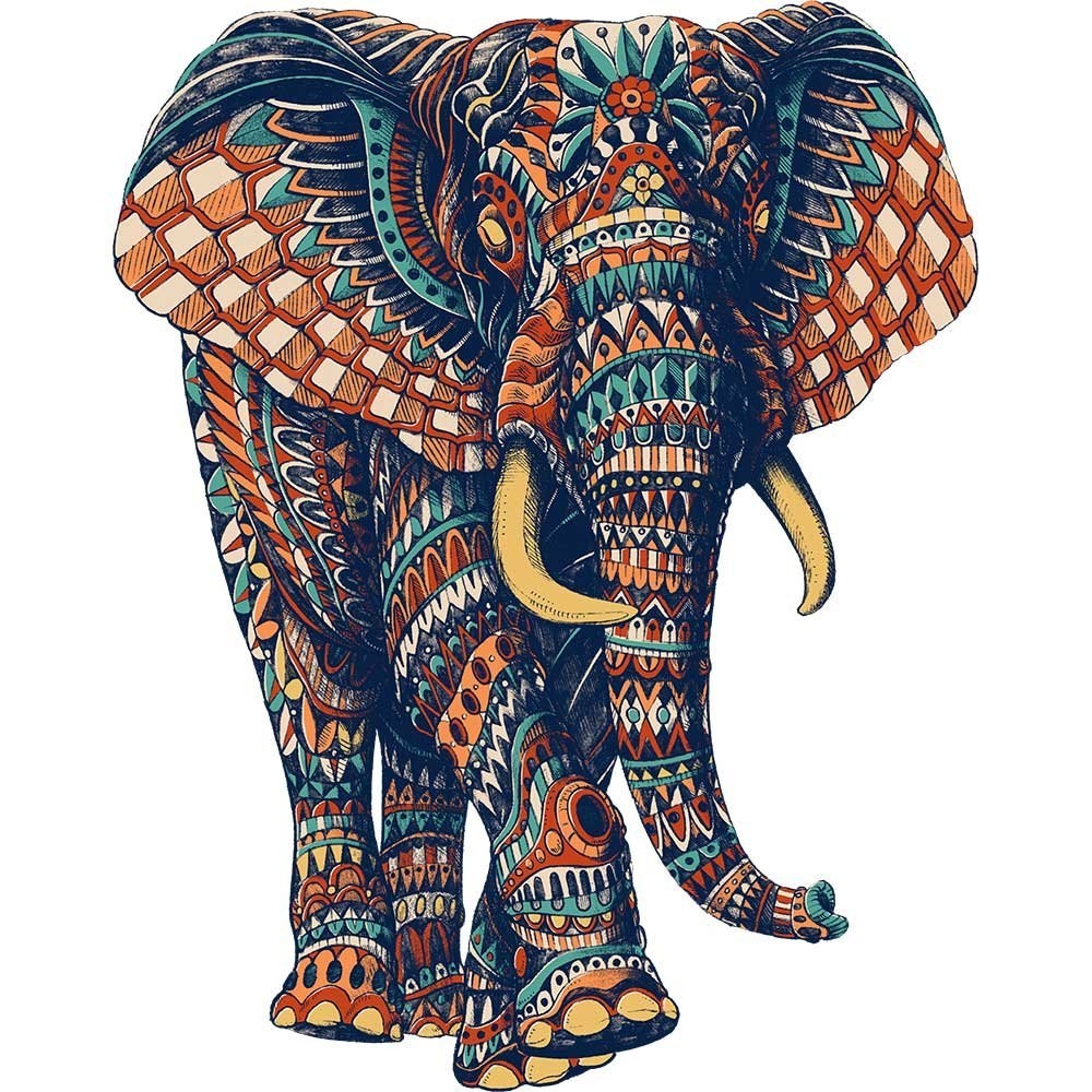 рисунок слон с узорами