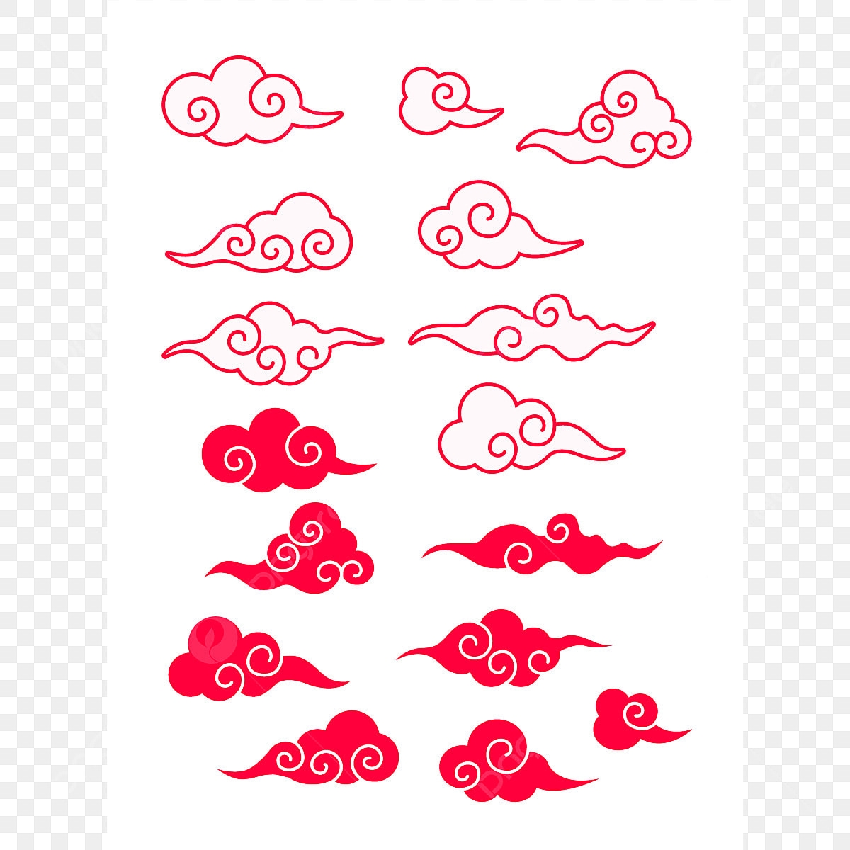 облака в китайском стиле рисунок