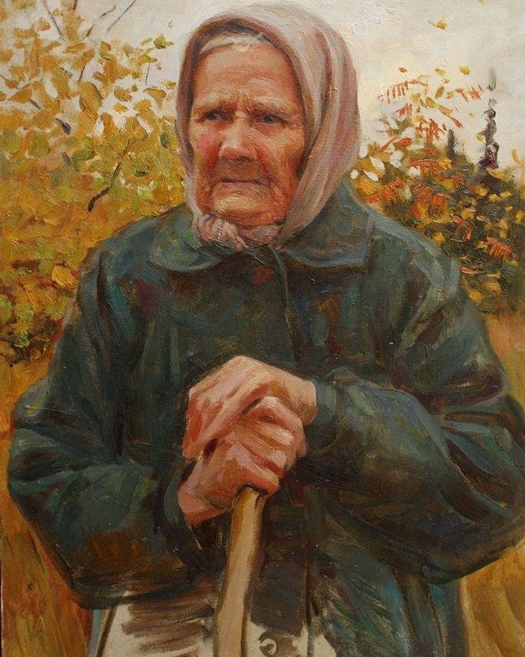 Создаем живописный портрет пожилого человека. Картины Татьяны Юшмановой.