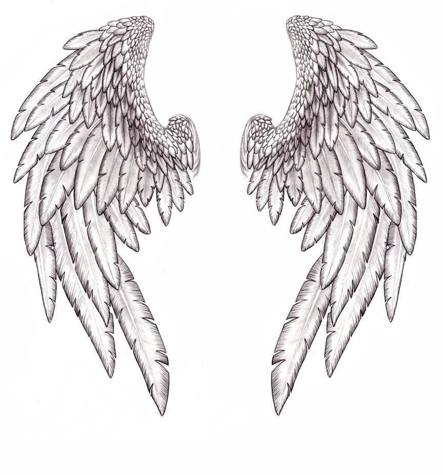 Раскраска Крылья ангела для детей распечатать или скачать