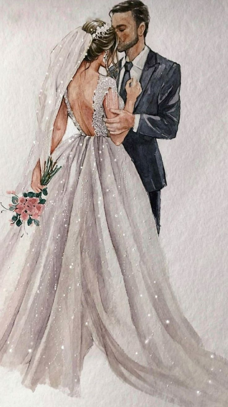 Свадебная пара рисунок