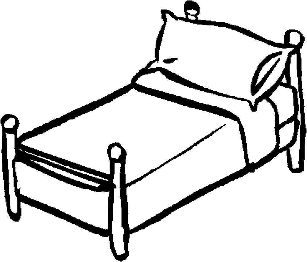 Кровать рисунок раскраска - 76 фото