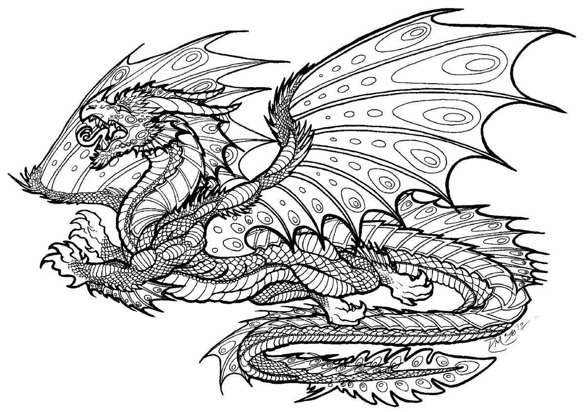 Раскраска Сказочный дракон