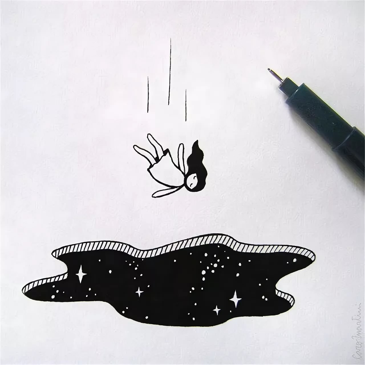 Идеи для срисовки маленькие легкие черной ручкой для начинающих (90 фото)