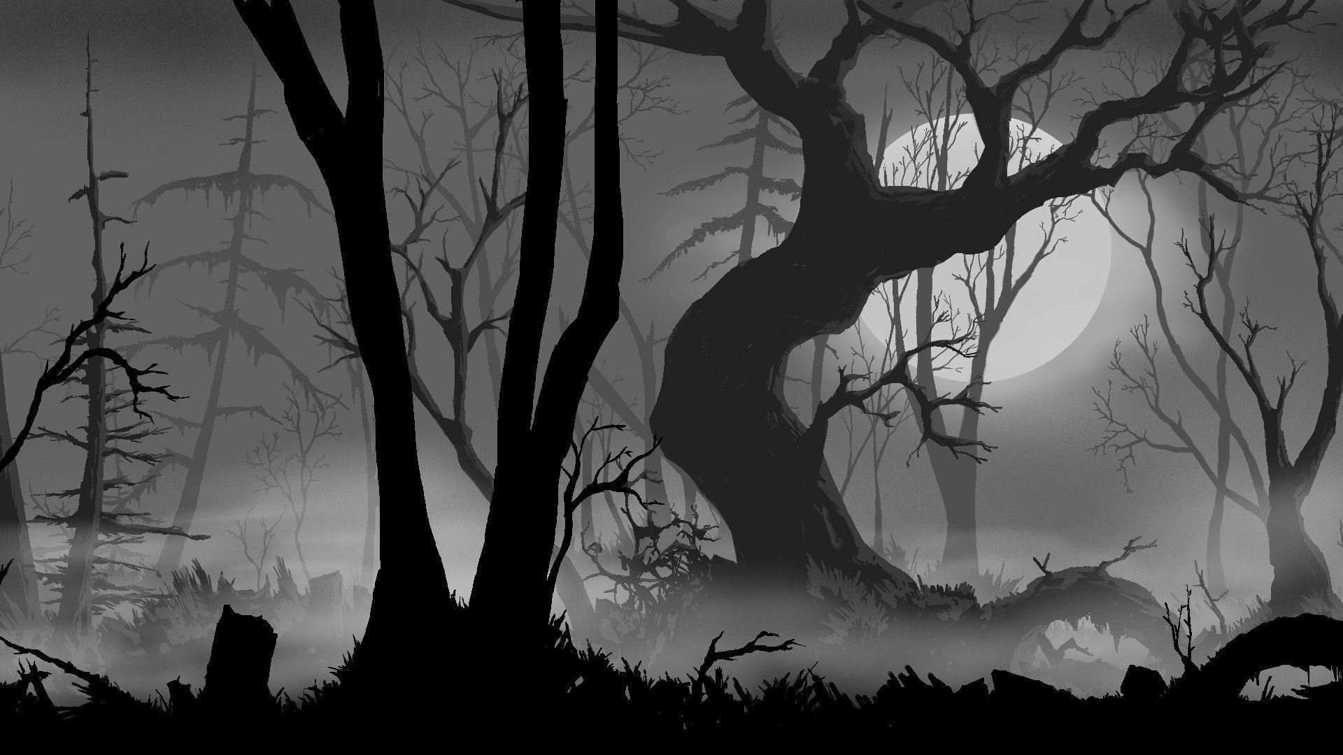 Темный жуткий лес - 78 фото
