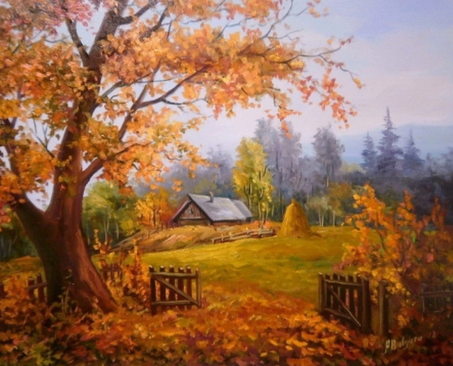 Уютная осень в деревне - 61 фото
