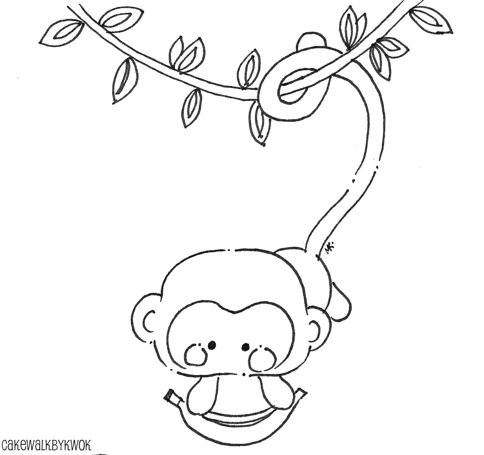 Раскраска обезьяны, сидящей на ветке дерева, генеративный искусственный интеллект