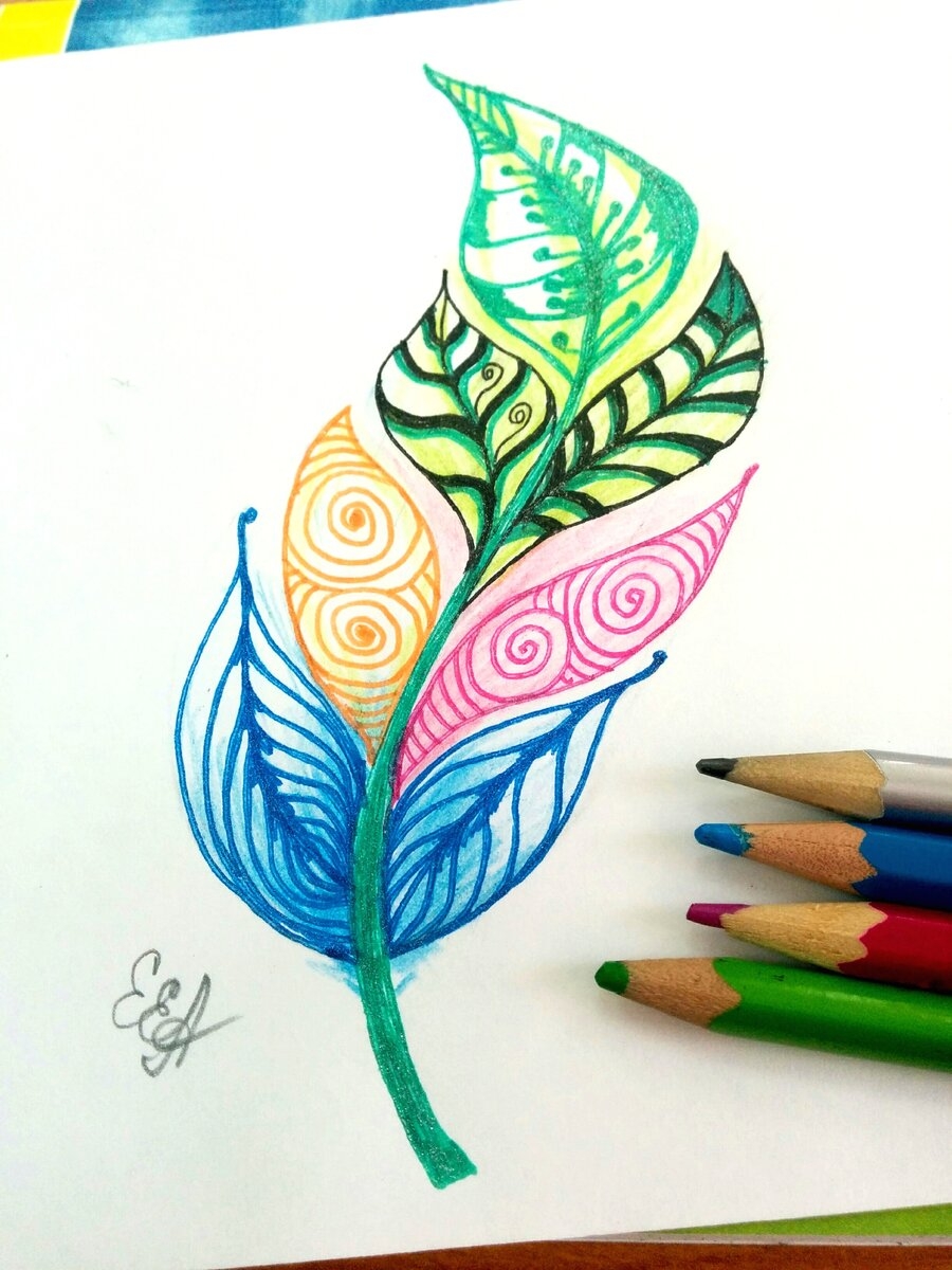 рисунки цветными ручками