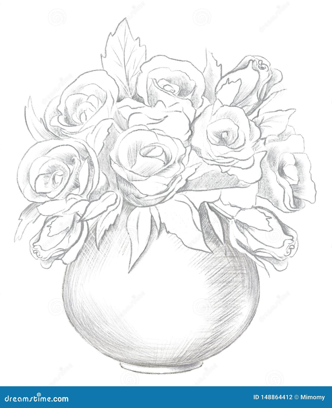 Букеты рисовать поэтапно. Ваза с цветами набросок. Набросок цветы в вазе. Букет карандашом. Букет цветов рисунок карандашом.