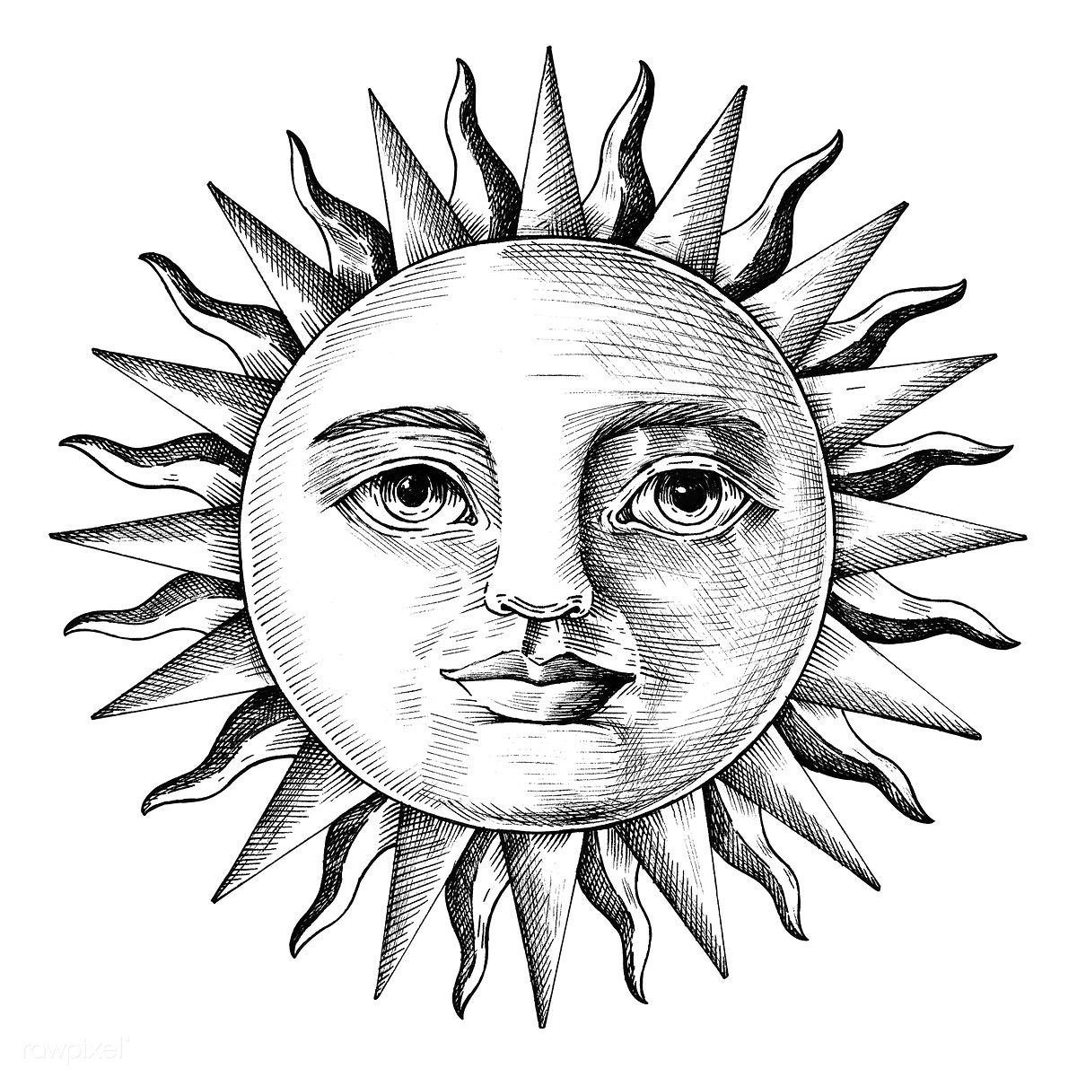 Изображение солнца с лицом - Солнце - Картинки PNG - Галерейка