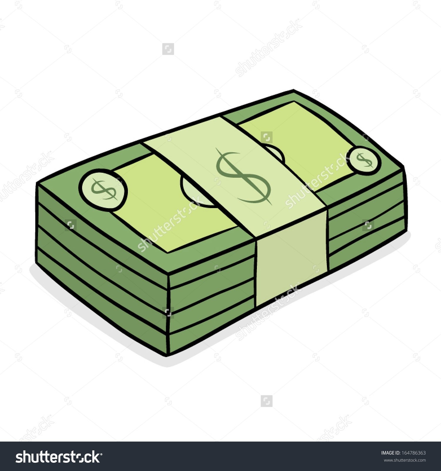 Раскраска Банкноты в пачке распечатать - Деньги