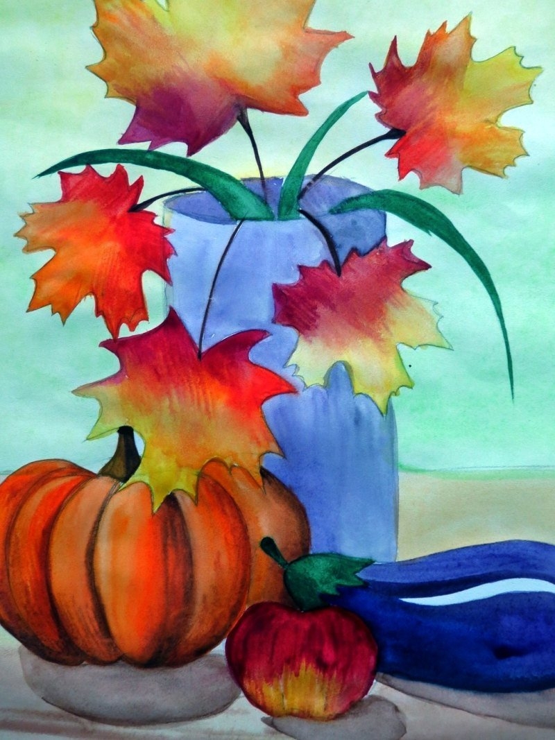 Осенний натюрморт простой рисунок - 75 фото