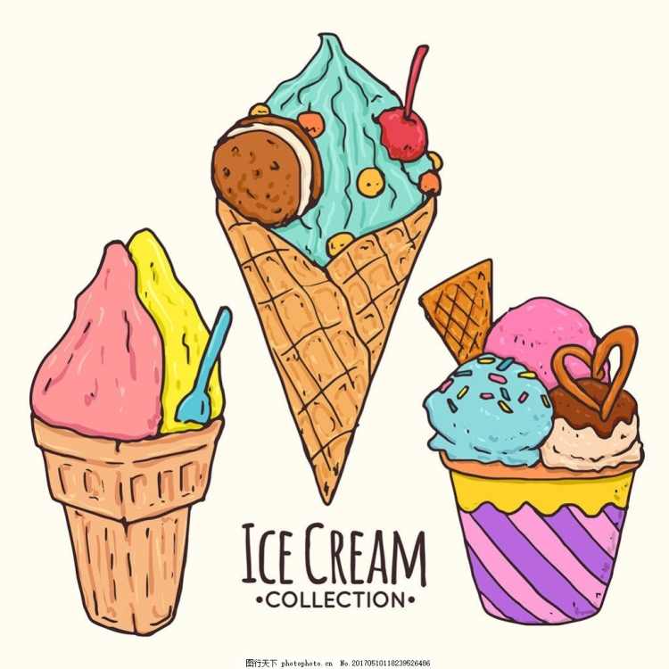 Легкий рисунок мороженого