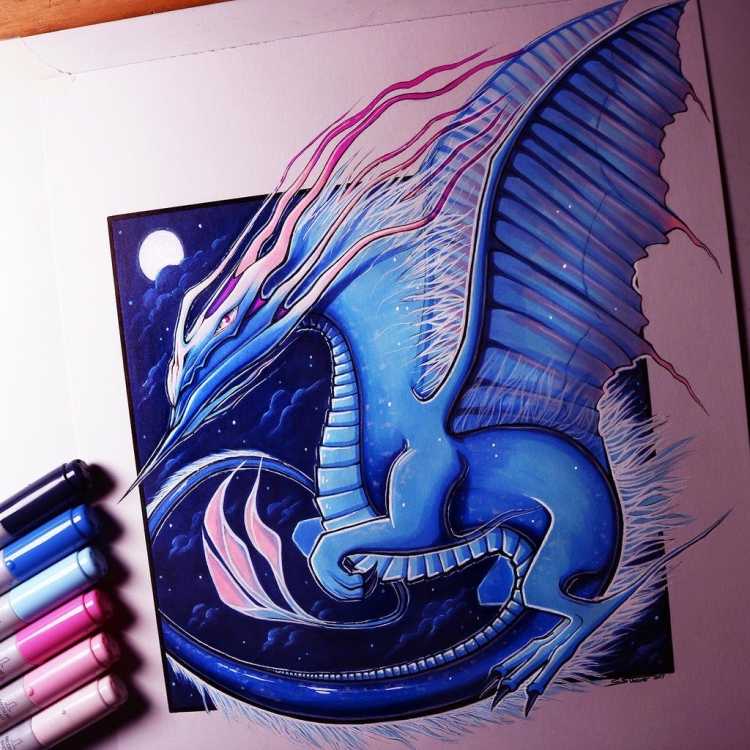 Рисунки бумажных драконов