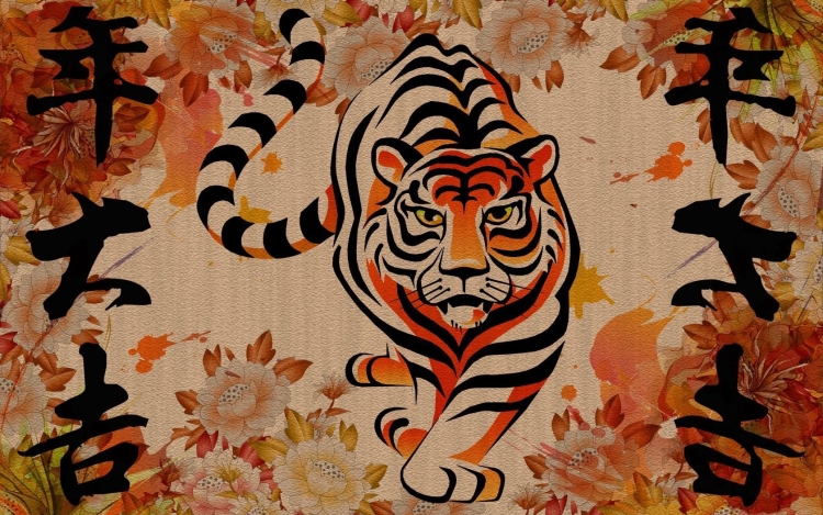 Китайский тигр рисунок