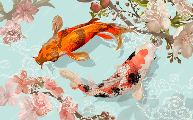 Китайские рыбки рисунок