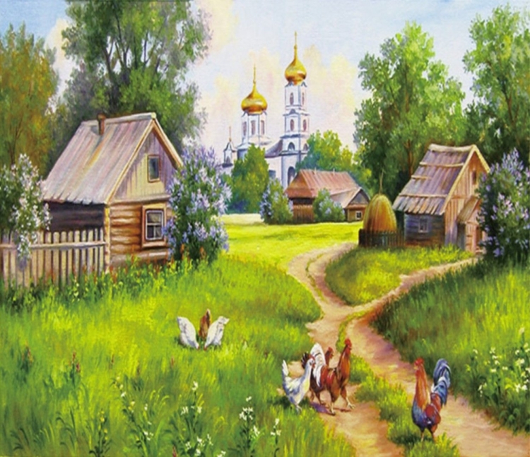 Красивые рисунки деревни