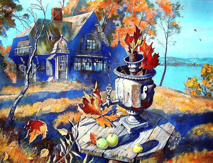 Осенняя дача в живописи