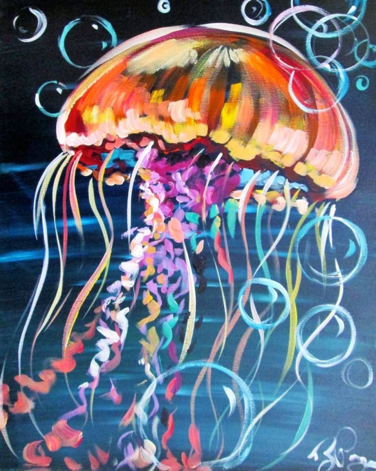 Рисунок медузы красками