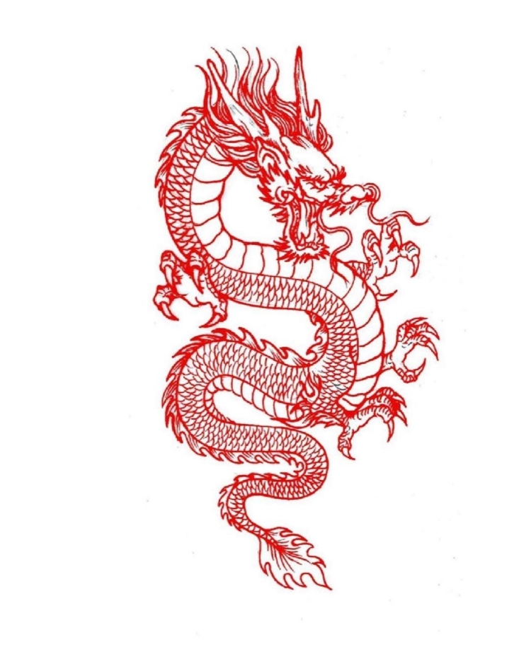 Белый дракон рисунок