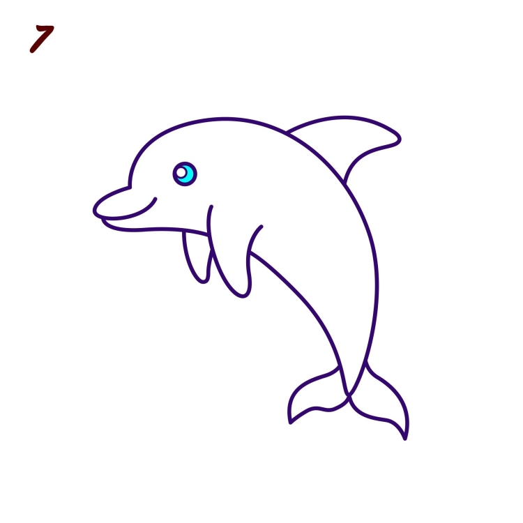 Маленький дельфин рисунок