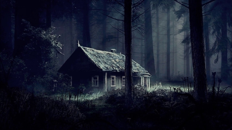 Страшный дом в лесу ночью