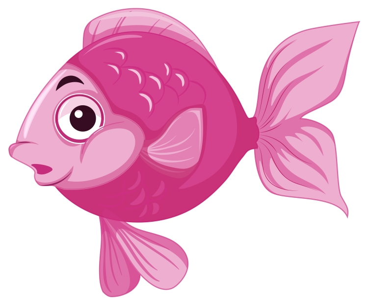 Розовая рыбка рисунок