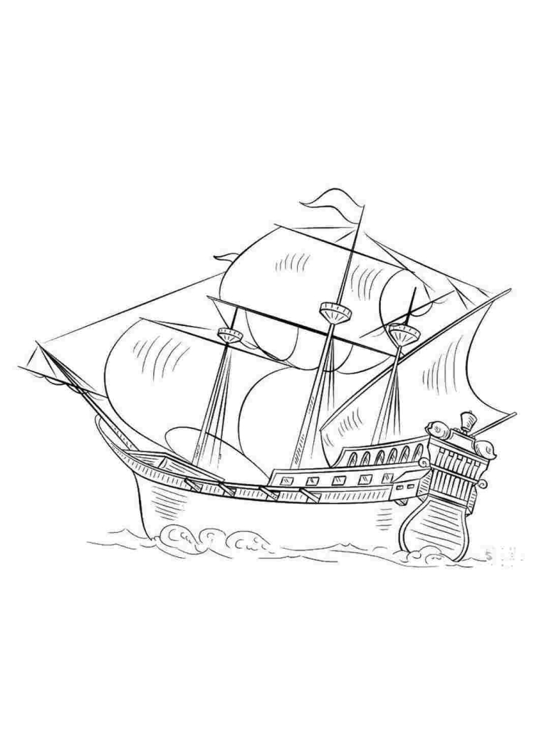 Пиратский кораблик рисунок