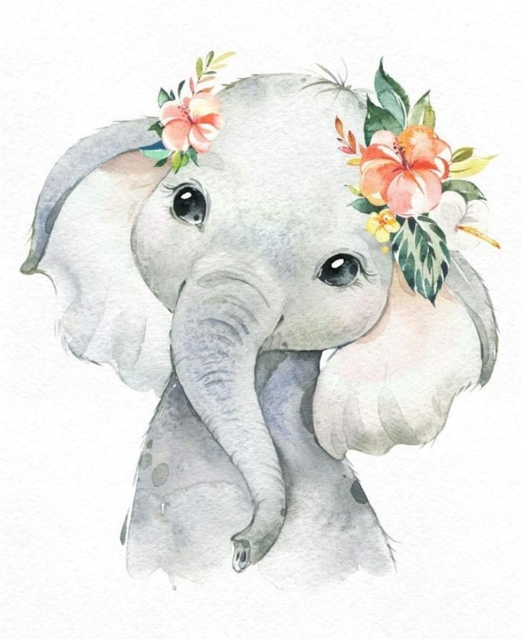 Милый слон рисунок