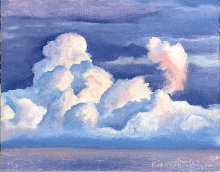 Рисунок облака красками
