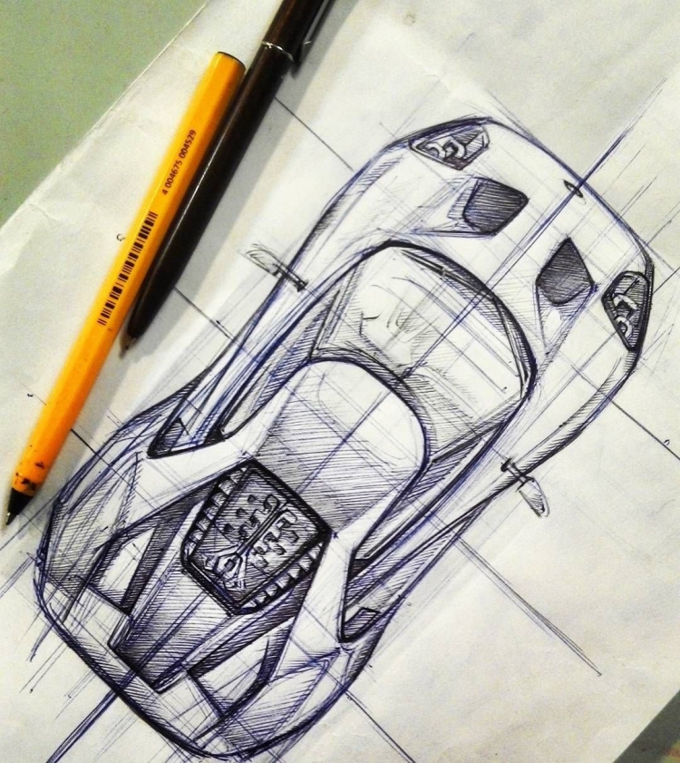 Скетчи автомобилей ручкой