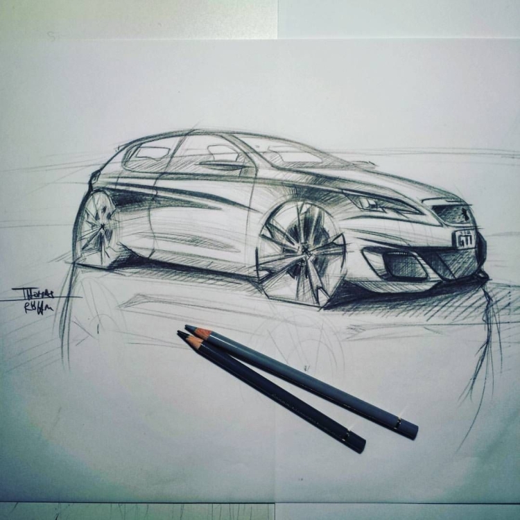 Скетчи автомобилей карандашом