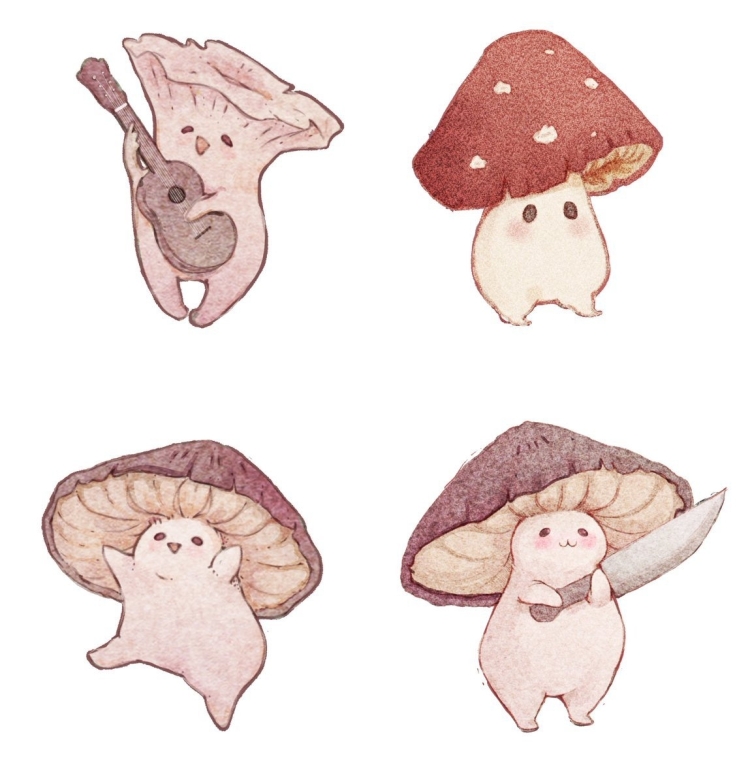 Рисунки маленькие грибочки