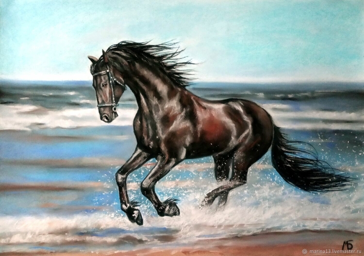 Рисунок бегущий конь