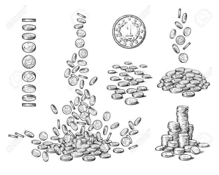 Рисунок гора монет
