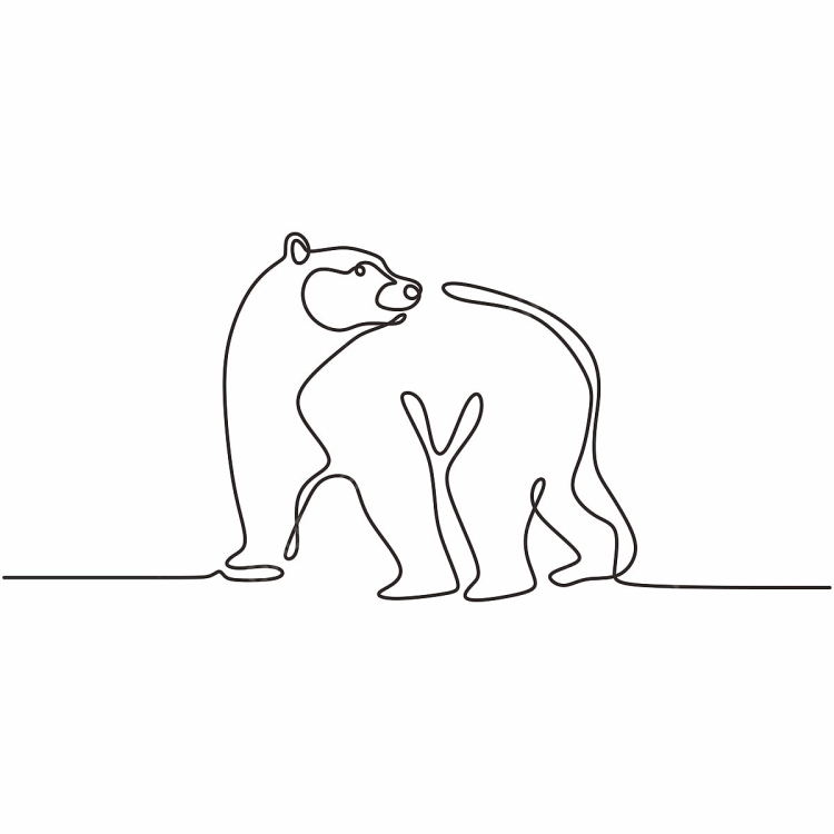 Рисунок линиями медведь