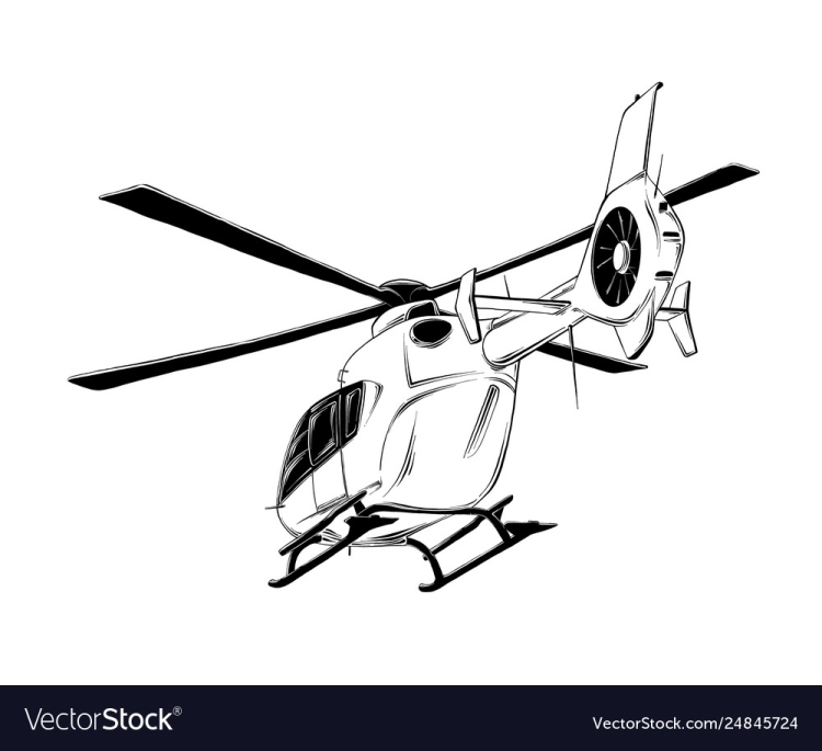Вертолет черно белый рисунок