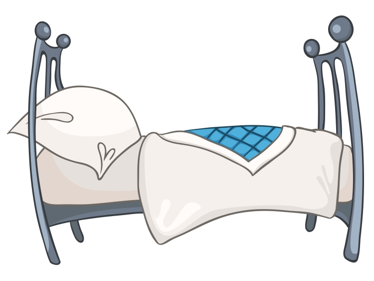Рисунок кровать с подушкой