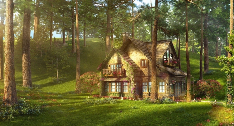 Шикарный дом в лесу