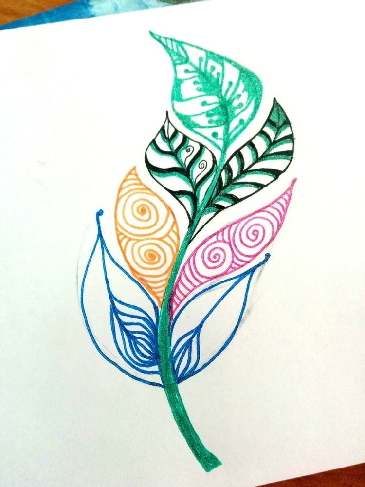 Легкий рисунок цветными ручками