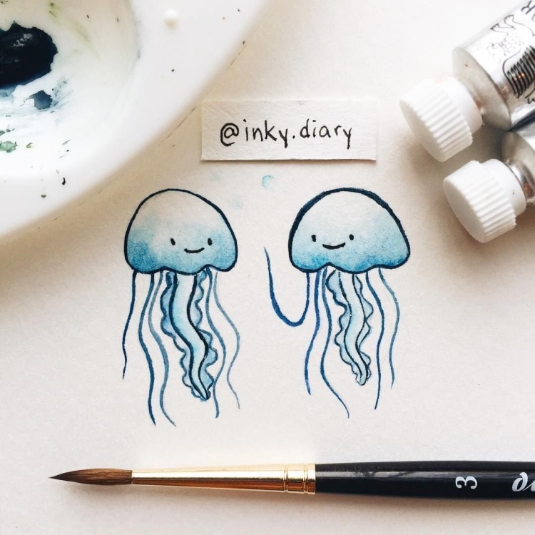Рисунки медузы для срисовки