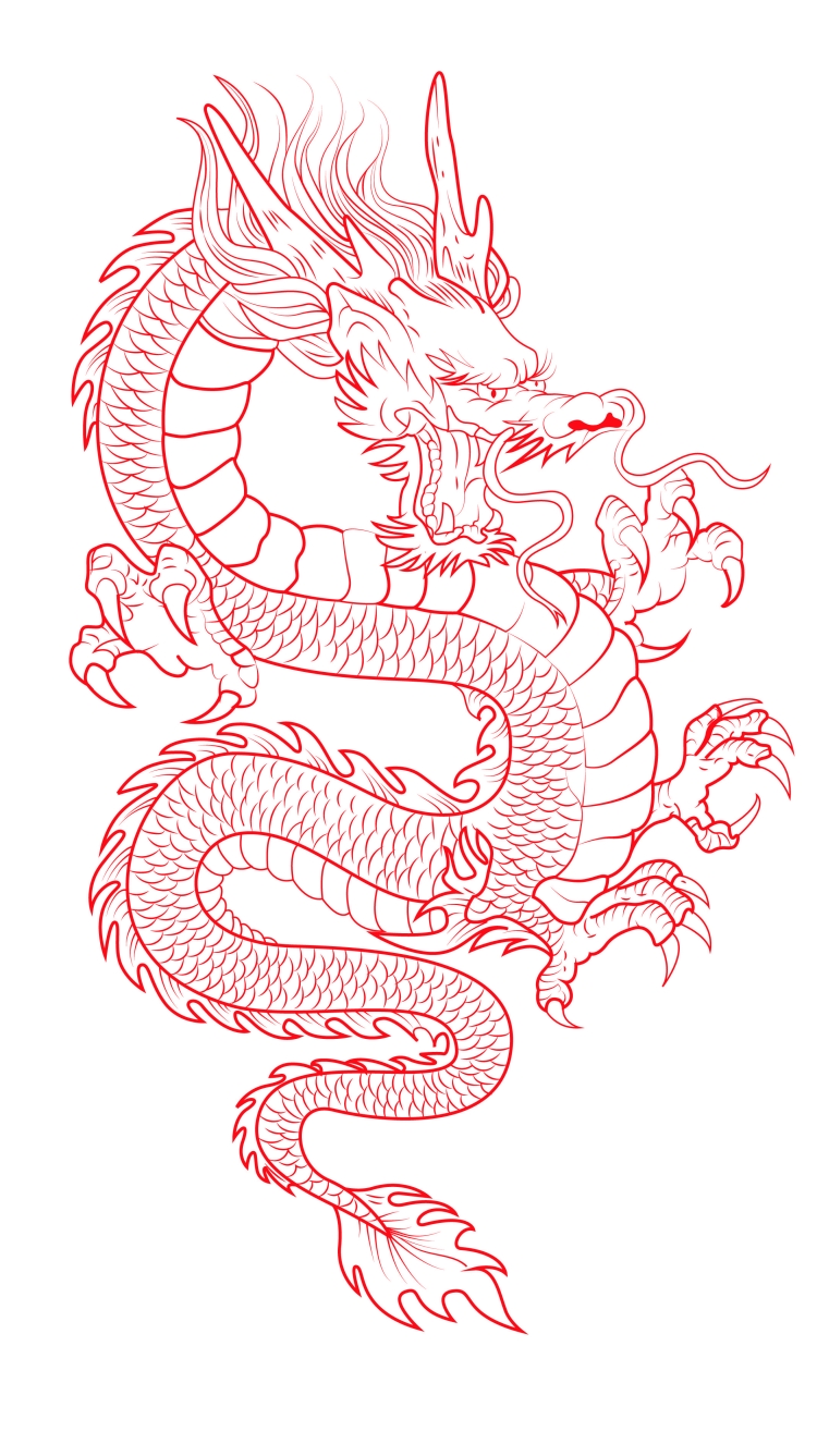 Китайский зеленый дракон рисунок