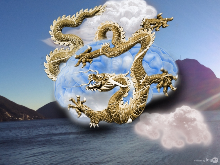 Рисунок дракон с жемчужиной