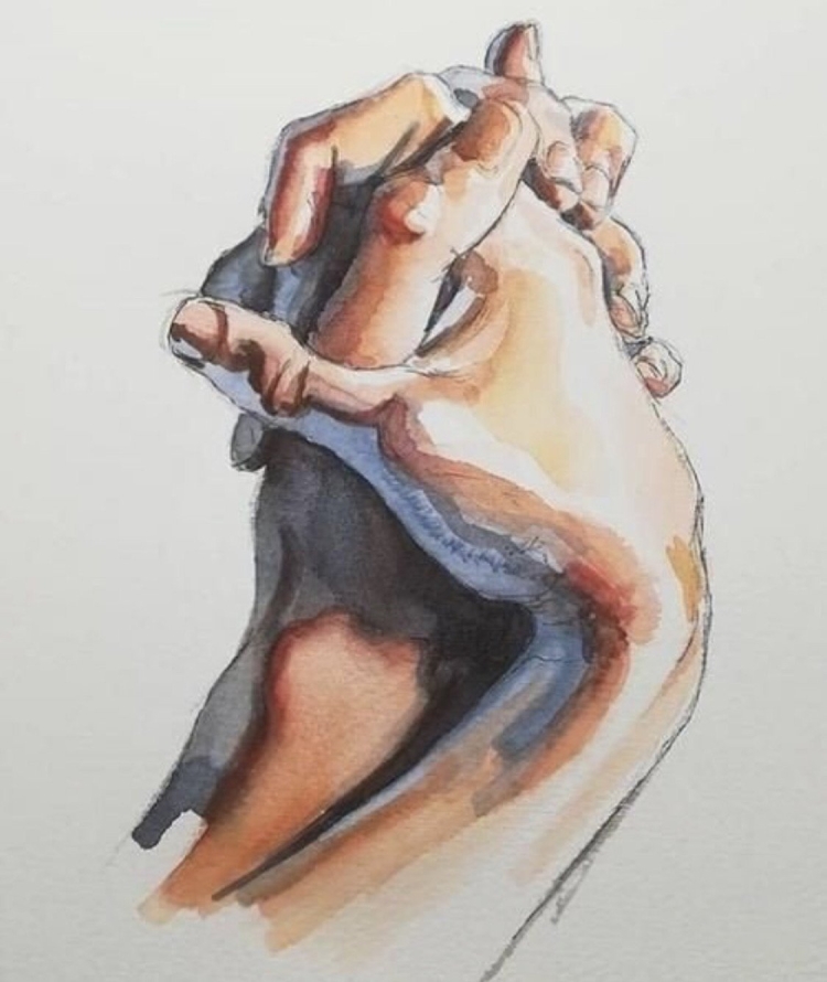 Рисунок мужская и женская рука
