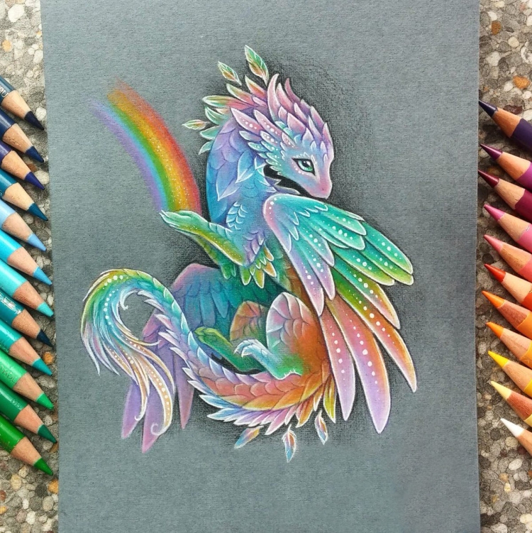 Цветные рисунки драконов для срисовки