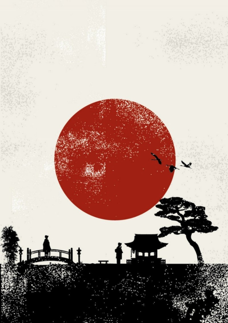 Японское солнце рисунок