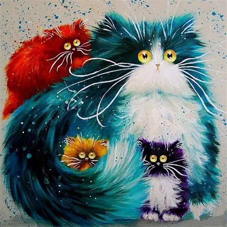 Рисунки прикольных котов акриловыми красками