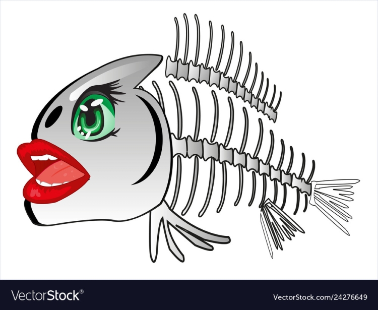 Скелет рыбы прикольный рисунок