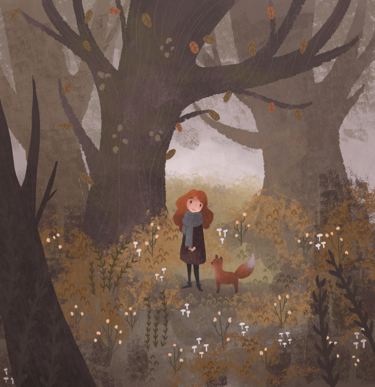 Девушка в страшном лесу