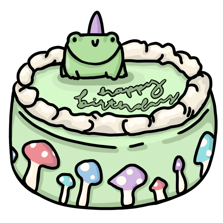Лягушка с тортиком рисунок